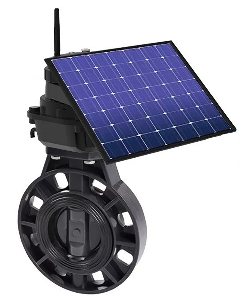 湖里太阳能远程控制蝶阀 碳钢 远程精准手机控制 大棚种植 皓久自控